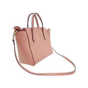 Gucci Pink Swing Top 2way Handle Bag Tote pebbled Shoulder leather